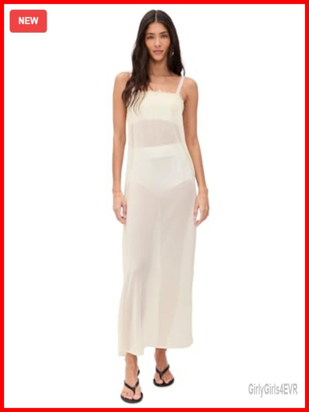 Lioness Georgette Maxi Dress Lace Trim Square Neck Sleeveless